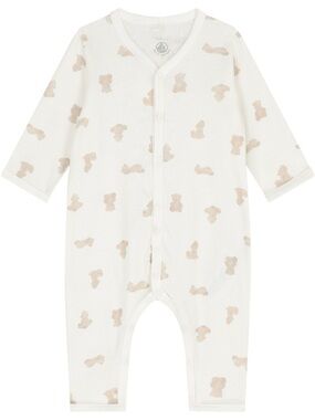 Ivory & Beige Teddy Bear Print Baby One-Piece Romper 9M